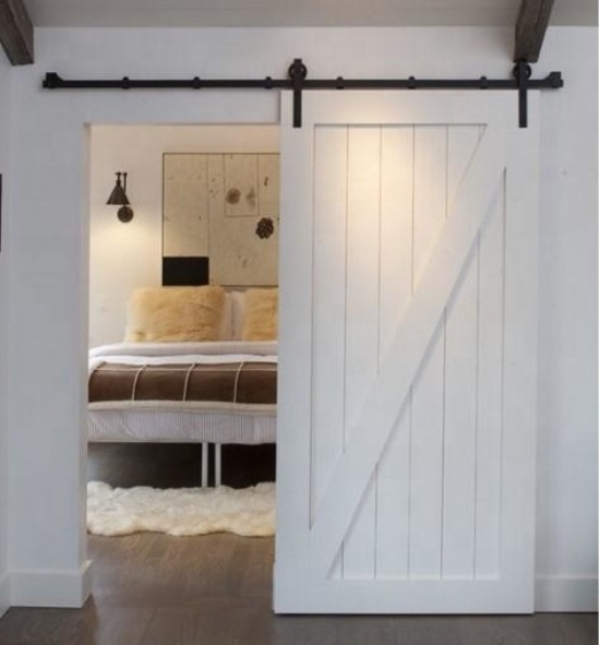 Solid Wood Soundproof Interior Barn Doors Sliding Doors With Hardware Kit