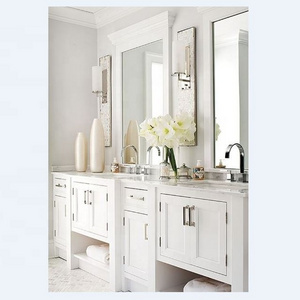 Luxury custom made solid wood modern bathroom vanity with marble tops