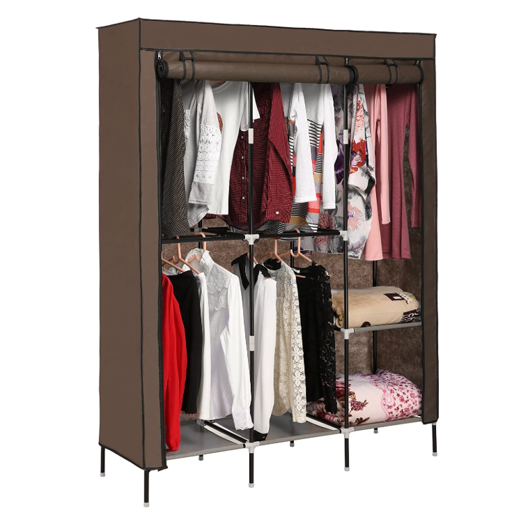 Portable Clothes Closet Wardrobe Storage Closet Portable Closet Organizer with 5 Hanging Rack