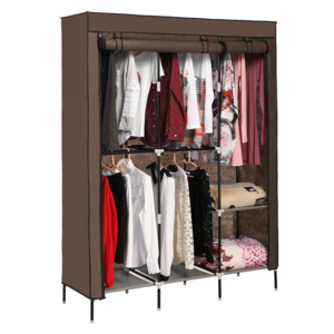 Portable Clothes Closet Wardrobe Storage Closet Portable Closet Organizer with 5 Hanging Rack