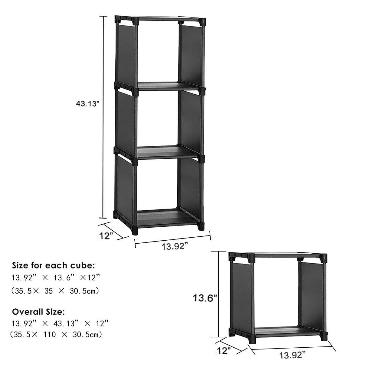 New Updated Book Shelves 3 Tier Portable Storage Clothes Wall Book Shelves For Living Room