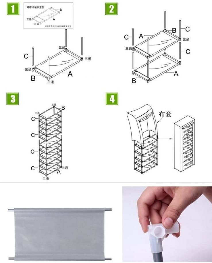 High quality 9 Tier Non-Woven Cloth Shoe Rack with Side Pockets