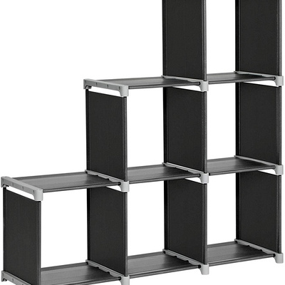 Water-proof Shelf Rack 3-Tier Storage Cube Closet Organizer Shelf 6 Cube Adjustable Bookcase for Living Room