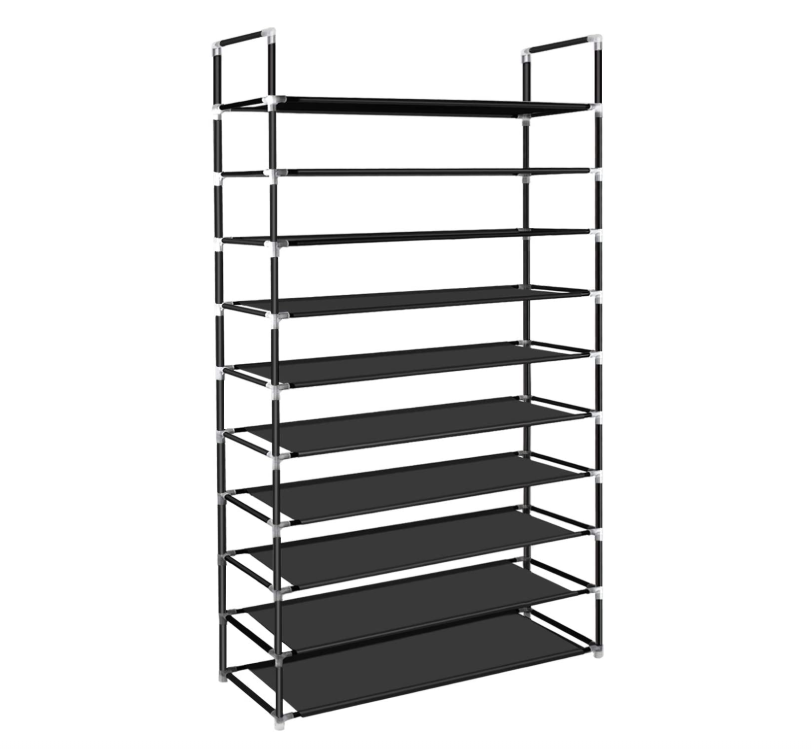 10 Tier Shoe Rack Organizer Tall Shoe Storage for Closets Non-Woven Fabric Metal Sturdy Shoe Shelf Tower Cabinet for Entryway