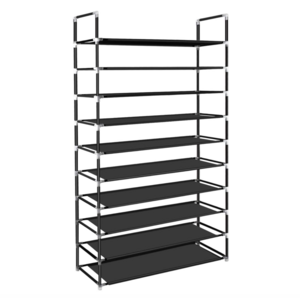 10 Tier Shoe Rack Organizer Tall Shoe Storage for Closets Non-Woven Fabric Metal Sturdy Shoe Shelf Tower Cabinet for Entryway