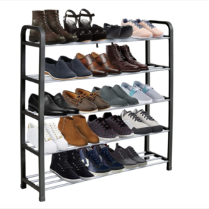 5 Tier Metal Shoe Rack Free Stand Durable Shoe Organizer