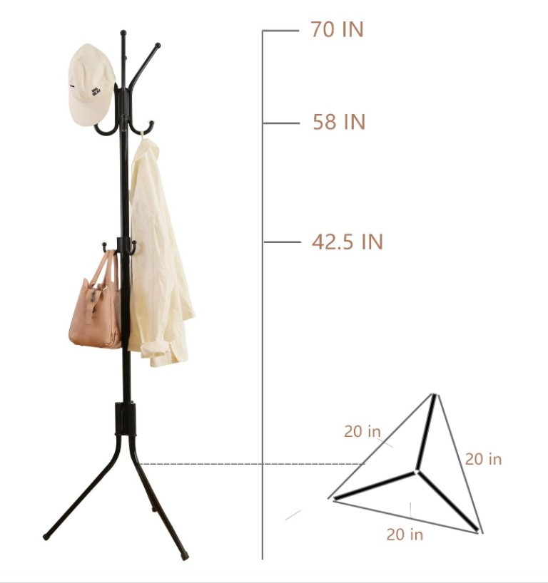 Tree standing metal Coat Rack stand Heavy Duty Hooks Hanger Rack for Coats, Bags, Scarves, Towels and Umbrella