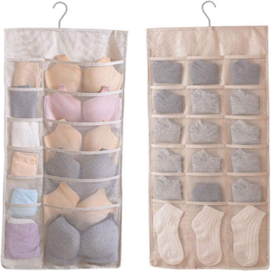 24 Pockets Over The Door Multipurpose Underwear Sock Shoe Sundries Closet Wall Organizer Hanging Storage Bag