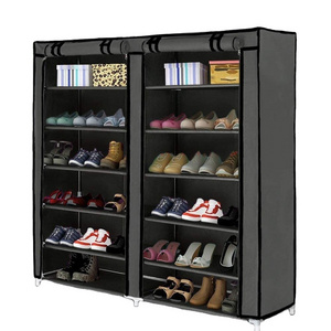 Stackable shoe rack, non-woven home widening and reinforcement, expandable fabric shoe rack storage rack