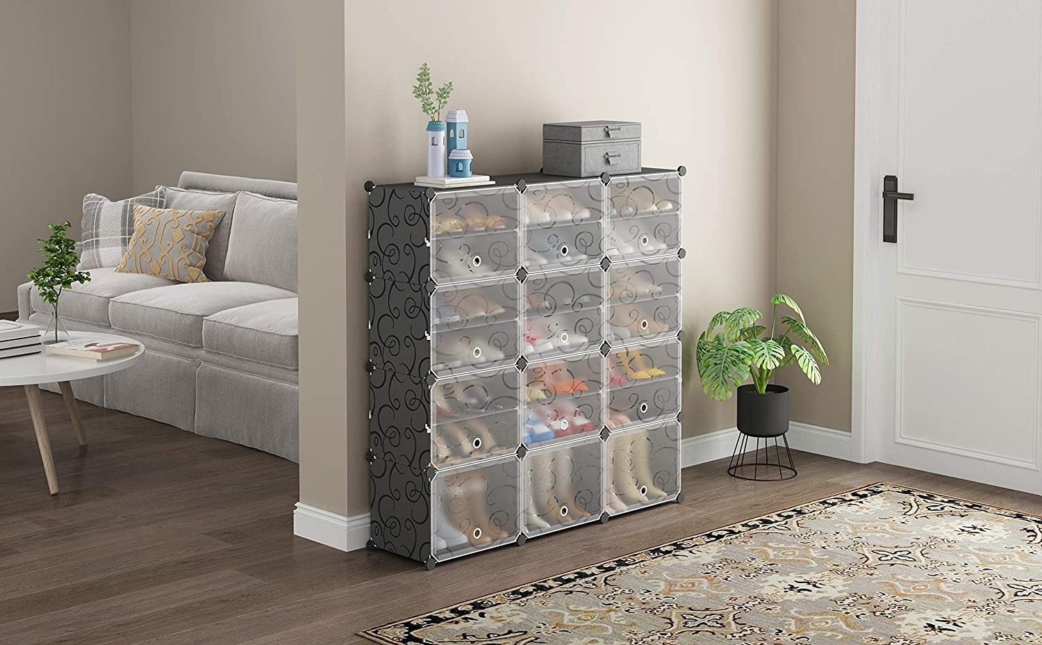 Portable shoe rack storage rack tower shelf storage cabinet bracket can be extended to store high heels, boots, slippers