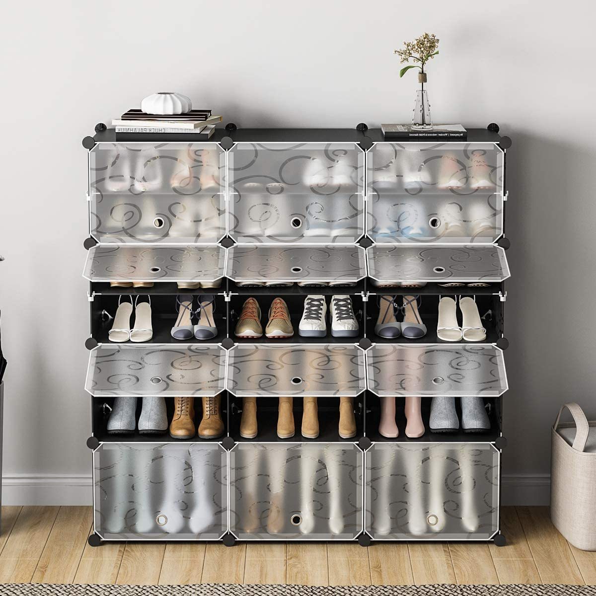 Portable shoe rack storage rack tower shelf storage cabinet bracket can be extended to store high heels, boots, slippers