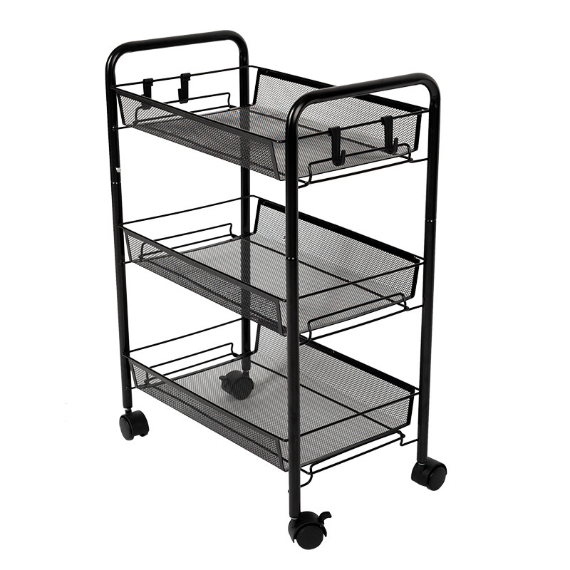 Bathroom storage rack rolling utility cart sliding-out storage rack mobile shelving unit storage rack