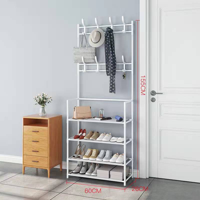 3-in-1 Easy Assembly Coat Rack Hall Tree Entryway  Shoe Bench Coat Rack for Home Furniture Organizer