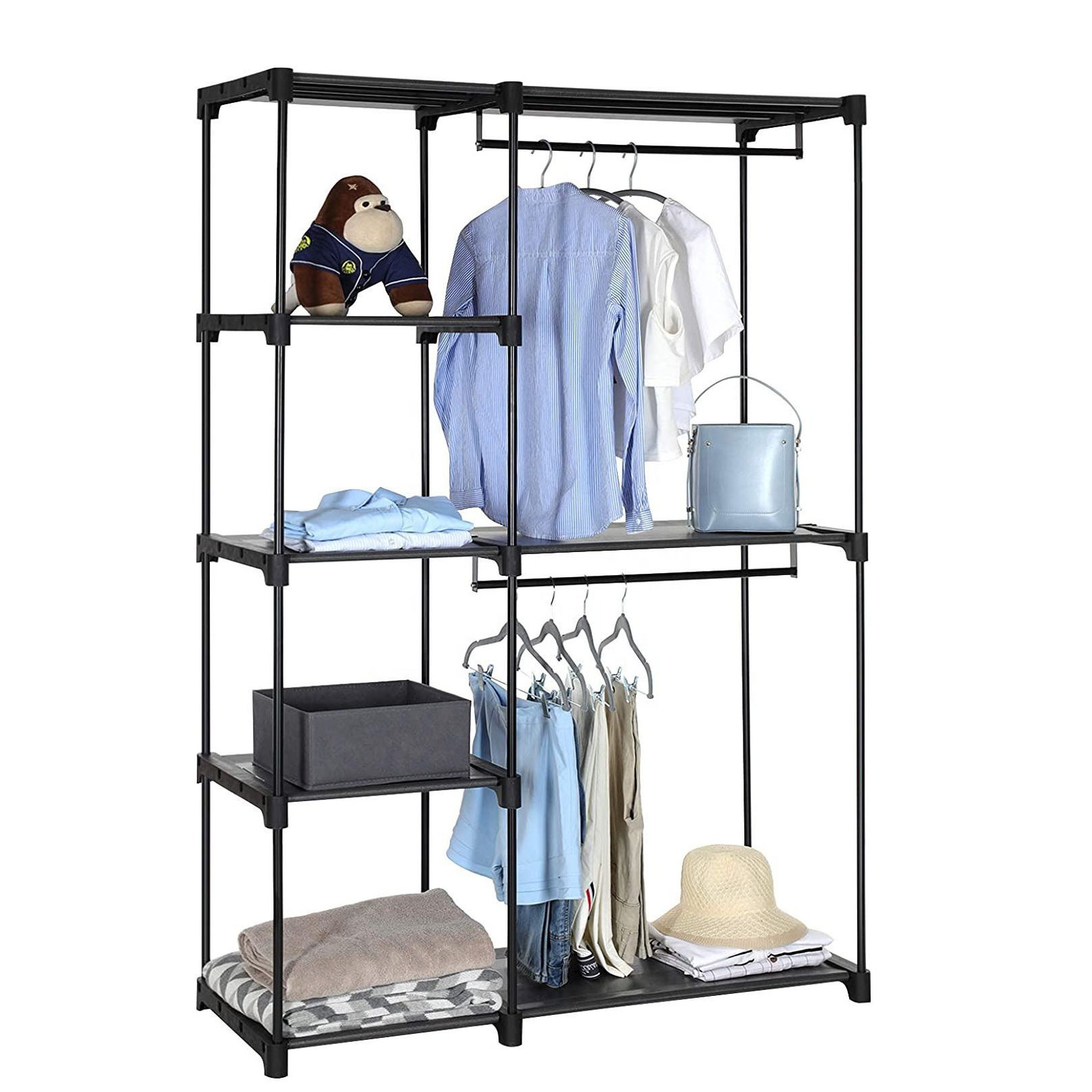 Custom Oem Wardrobe Closet Clothes Simple Storage Freestanding Metal Wardrobe For Clothes