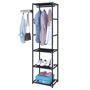 Freestanding Garment Rack and Shoe Clothing Organizer Shelves Multifunctional Coat Rack with Hooks