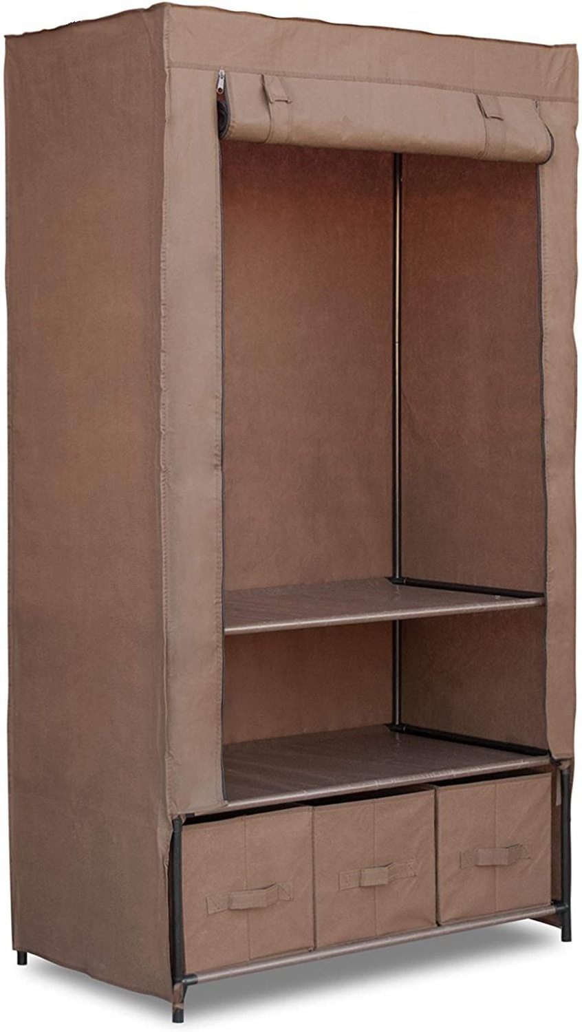 Portable Freestanding Covered Closet Garment Wardrobe Organizer Bedroom Furniture Storage Clothes Wardrobe Home Furniture Modern