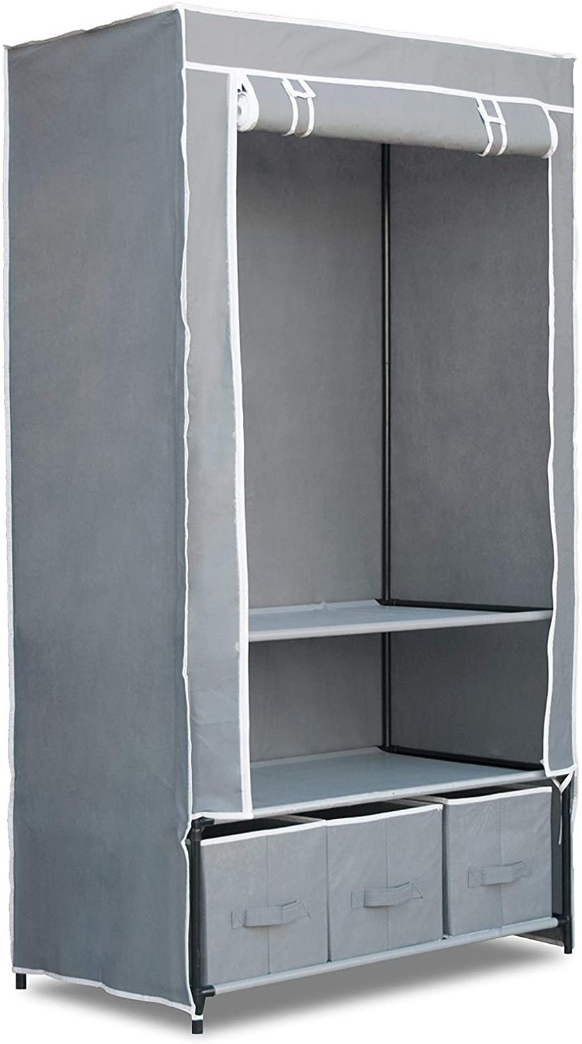 Portable Freestanding Covered Closet Garment Wardrobe Organizer Bedroom Furniture Storage Clothes Wardrobe Home Furniture Modern