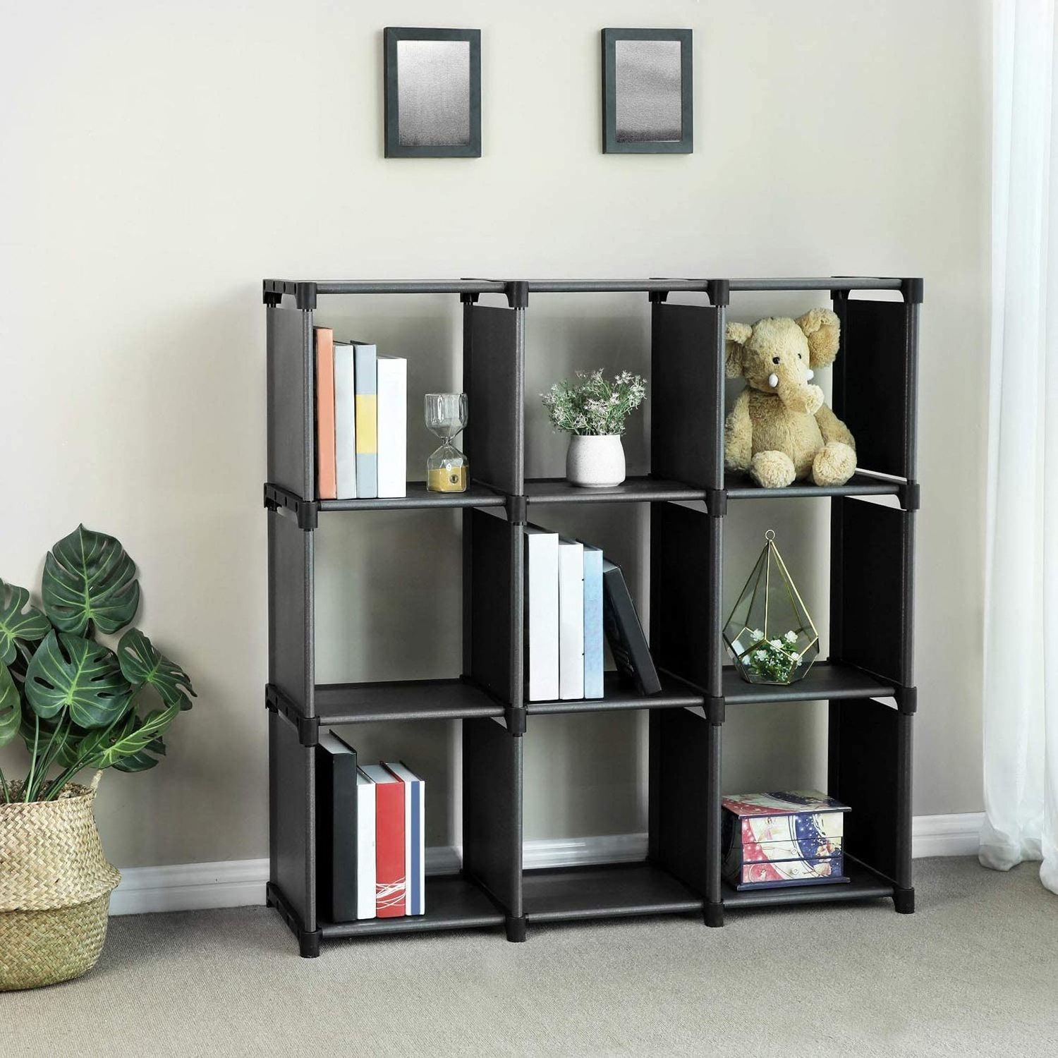 Children's bookshelf 9 cubic bookshelf DIY finishing bookshelf, suitable for bedroom, classroom and office