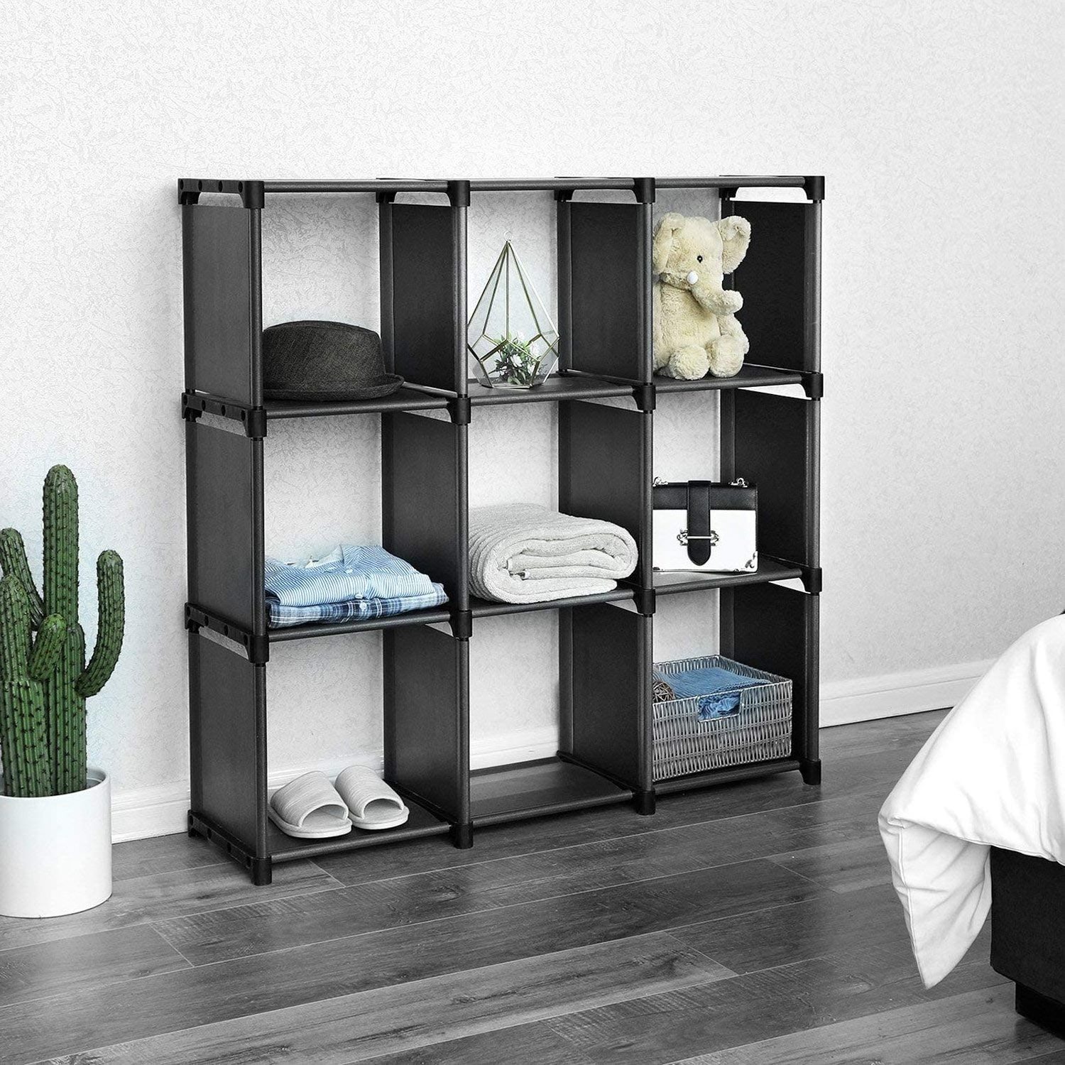 Children's bookshelf 9 cubic bookshelf DIY finishing bookshelf, suitable for bedroom, classroom and office