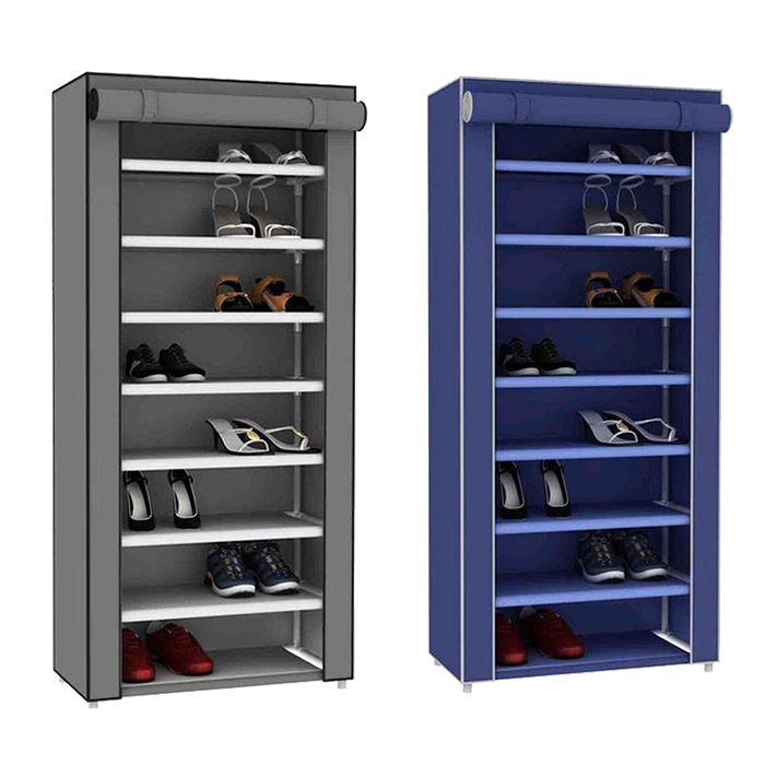 Closed Outdoor Double Shoe Rack Covered Waterproof Fabric Shoe Cabinet