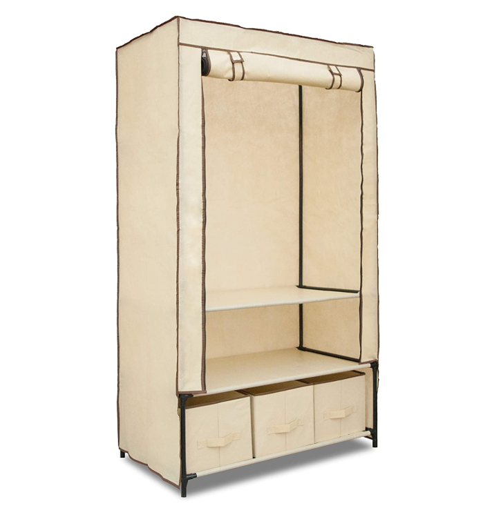 Portable Freestanding Covered Closet Garment Wardrobe Organizer Bedroom Furniture Storage Clothes Wardrobe Home Furniture Modern