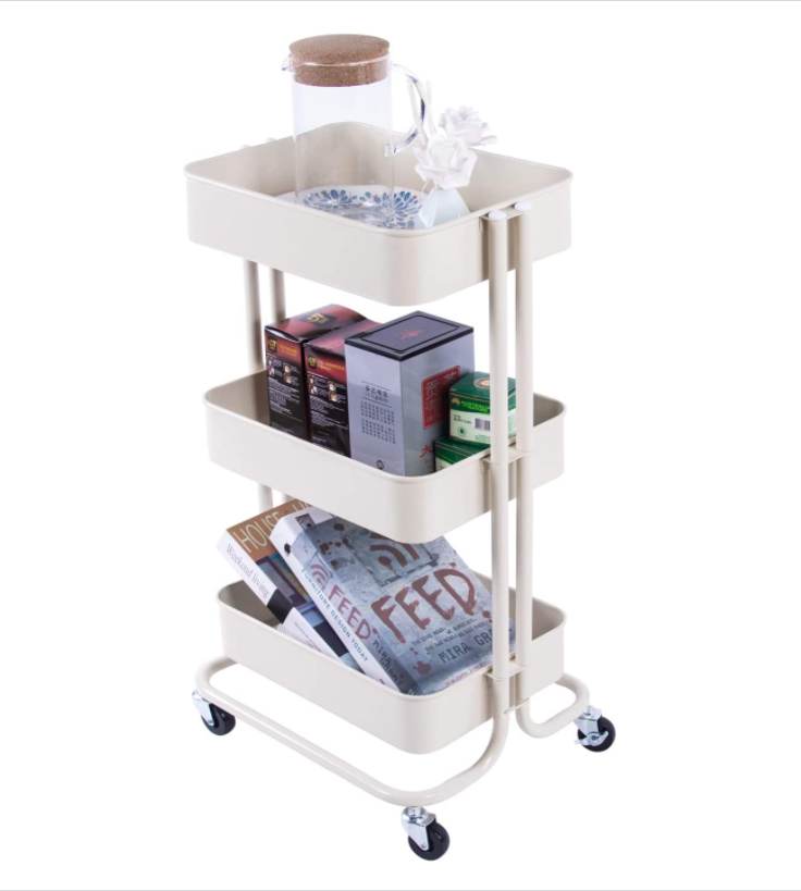 Manufacturers Selling Movable Steel Kitchen & Home Organizer 3 Tiers Serving Rolling Storage Cart Kitchen Trolley Rack.