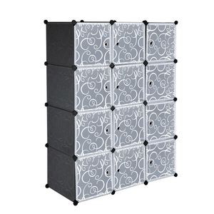 China Supplier Cube Storage 12-Cubes Storage Shelves Plastic Book Clothes Diy Closet Organizer