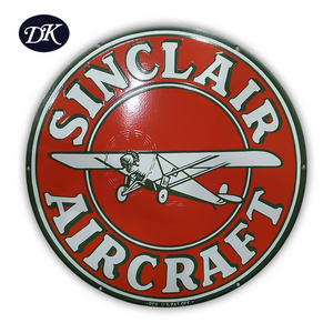 Vintage advertising sinclair aircraft double sided porcelain enamel sign