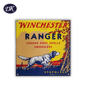 Winchester Ranger Shotgun Shells Gun Store Hunting Gas Oil Porcelain Metal Sign