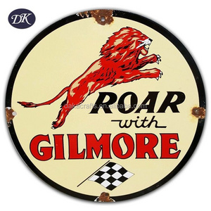 Wholesale Gilmore Gasoline Oil Outdoor Metal Tin Porcelain Enamel Sign