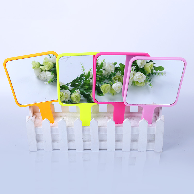 Square Customized Hand Held Mirror Personalized Hand Mirror with Plastic injection Color