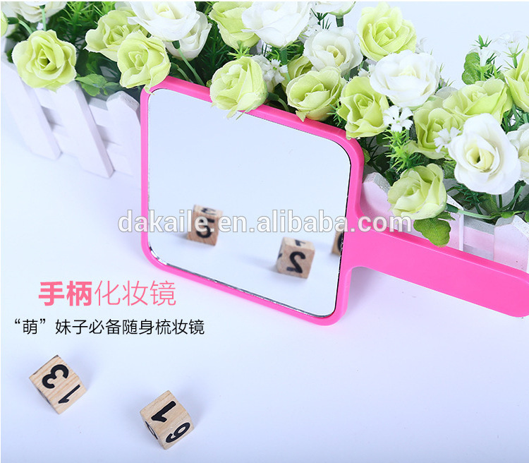 Square Customized Hand Held Mirror Personalized Hand Mirror with Plastic injection Color