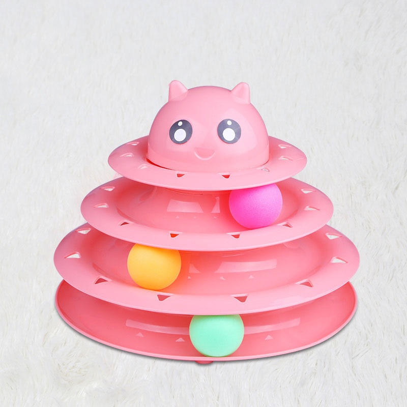 Cat toy Interactive Tower Cat Toy Turntable Roller Balls Toys For Cats Kitten Play Games Pets Supplies Accessories