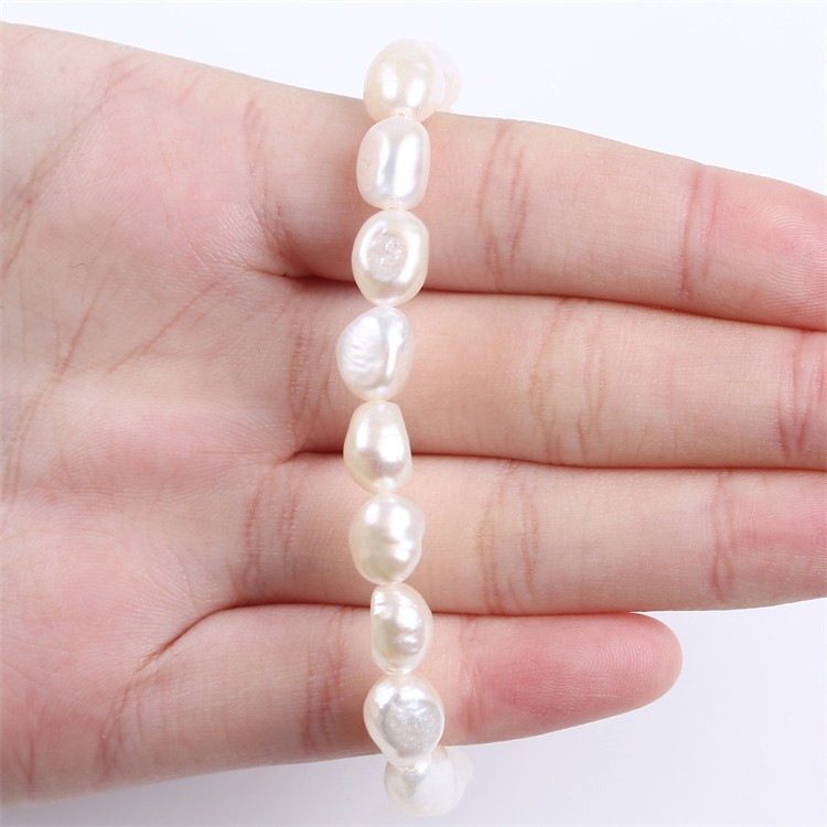 8-9mm simple natural white freshwater baroque pearl bracelet