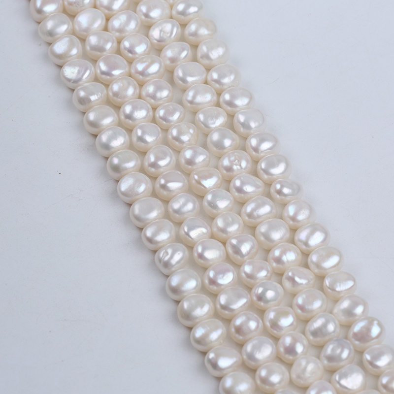 Wholesale Natural White Pearl 9-10mm Baroque Freshwater Pearl Strands For Jewelry Making