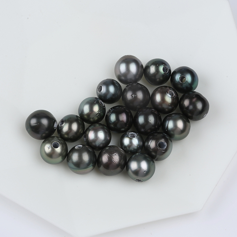 Tahiti Black 11-12mm Round Natural Loose Beads Seawater  Pearl For Sale