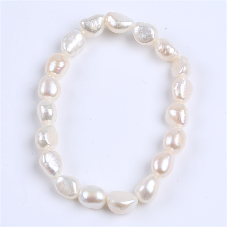 8-9mm simple natural white freshwater baroque pearl bracelet