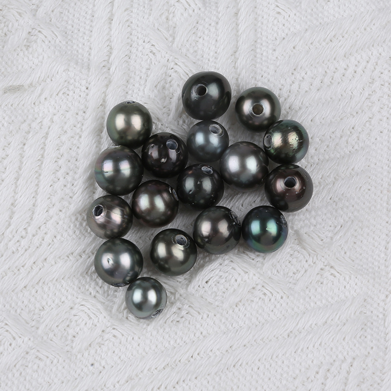 Tahiti Black 11-12mm Round Natural Loose Beads Seawater  Pearl For Sale