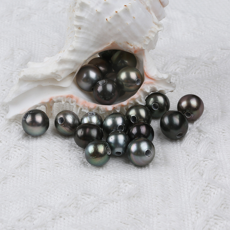 Tahiti Black 11-12mm Round Natural Loose Beads Seawater  Pearl For Sale