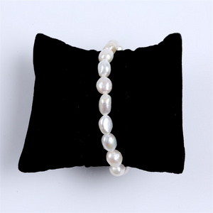 8-9mm simple natural white freshwater baroque pearl bracelet