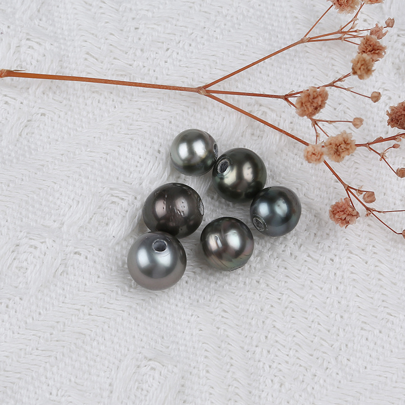 Tahiti Black 11-12mm Round Natural Loose Beads Seawater  Pearl For Sale