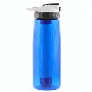 NEW TYPE Water Filter Bottle with replaceable straw BPA free leak proof water bottle for hiking camping