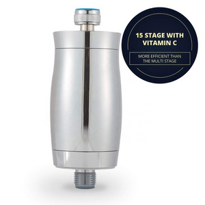 Metal - 15 stage Shower Water Filter with Silver layer - remove Chlorine Carbon&Nano ceramic water filter purifier for shower