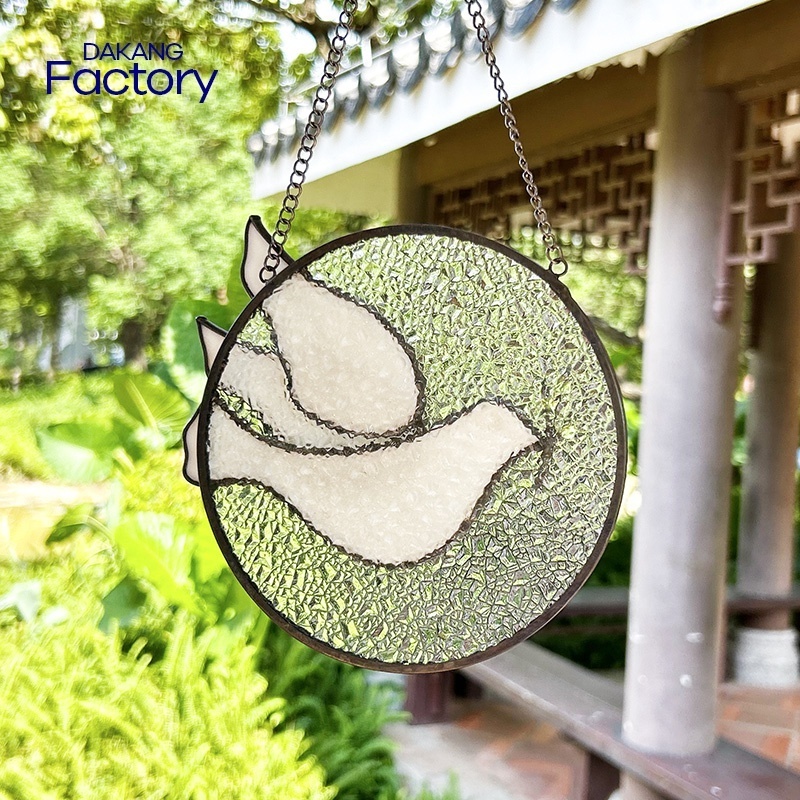 Metal Pigeon Stained Glass Suncatcher Wall Hanging Decor Garden Ornaments Souvenirs Gift Wall Decorations For Home