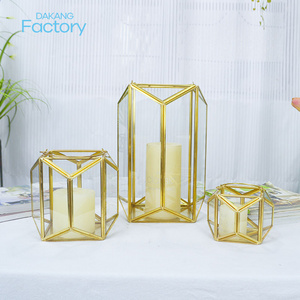 Black Tealight Candle Holders Wedding Candlesticks Brass Gold  Christmas Geometric Candle Holder Glass Candle Holders Lanterns