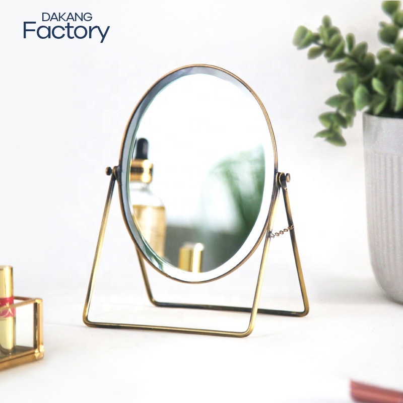 New Product Ideas 2023 Rectangle Desk Mirror Oval Curved Antique Makeup Mirror Decorative Objects Mirrors(old)