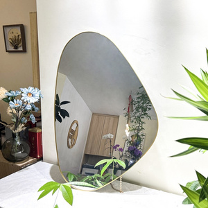 Large Irregular Brass Mirror Decorative Objects Curved Mirror Wall Mirrors Decor wall For Living Rooms