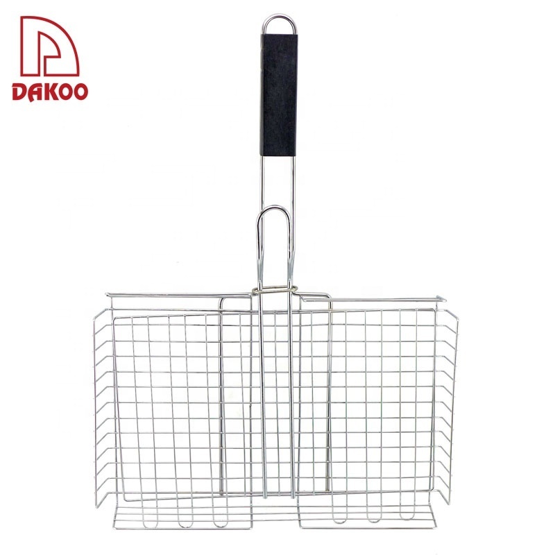 Stainless Steel Durable Barbecue BBQ Grilling Basket For Fish Steak Vegetable