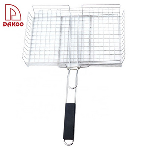 Stainless Steel Durable Barbecue BBQ Grilling Basket For Fish Steak Vegetable