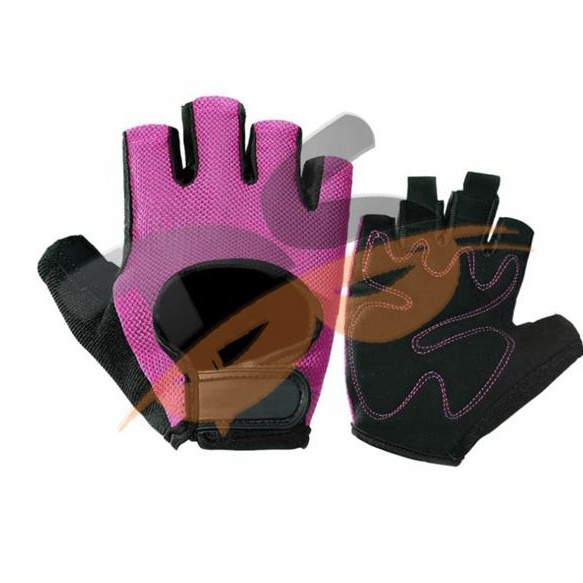 Power Non-Wrist wrap Workout Weightlifting Gloves with StretchBack Mesh and Leather Palm